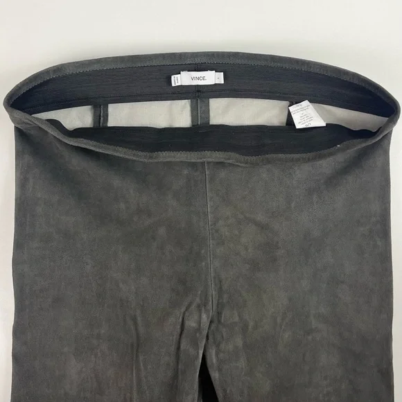 VINCE Suede Ankle Zip Leggings Genuine Lamb Leather Moto Bikercore Boho Western - Picture 13 of 16